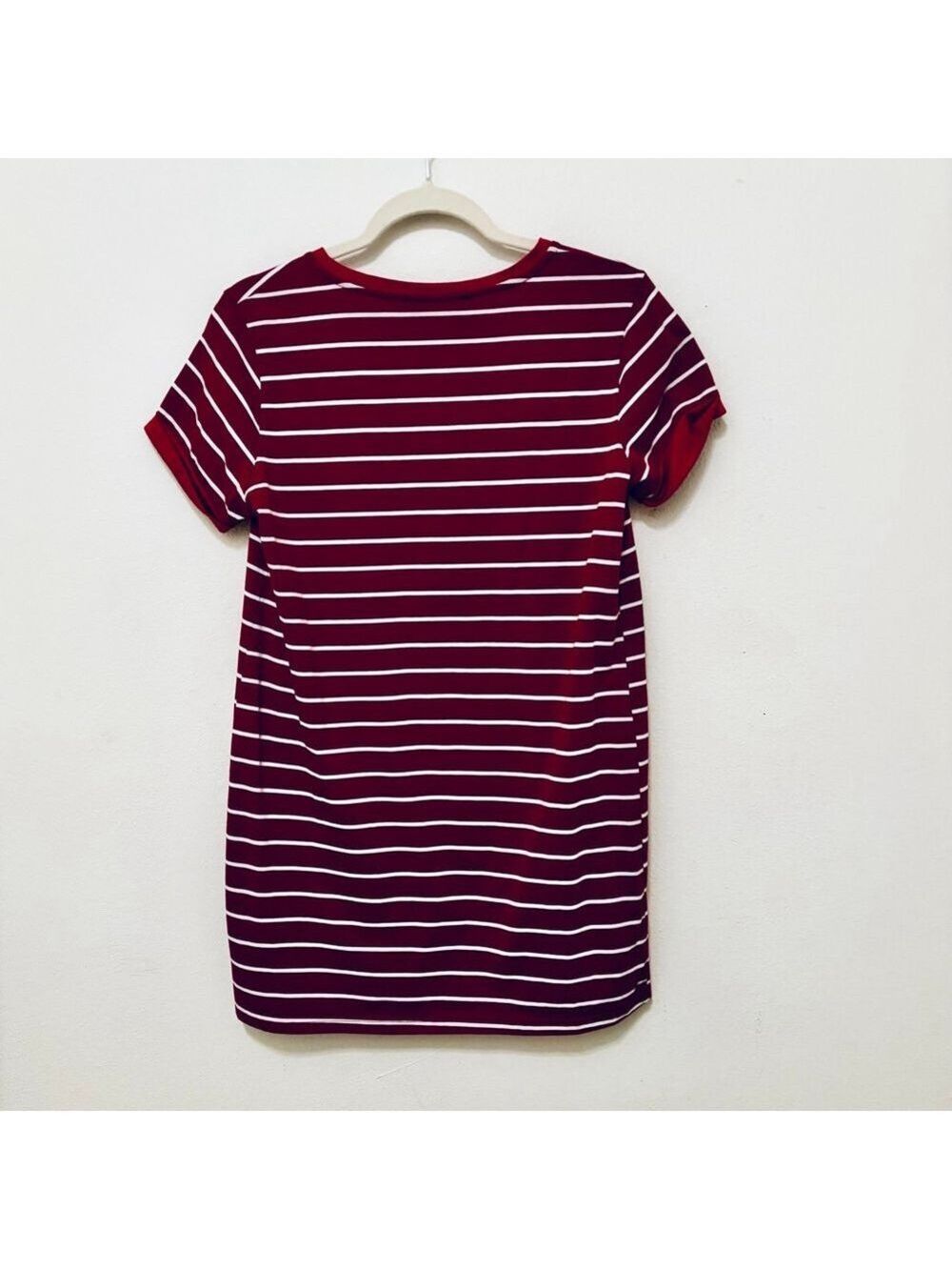 Lulus Red & White Striped Mini T-Shirt Dress S - Picture 7 of 10